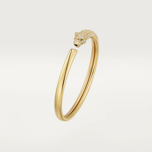 [Joyas Regalia]Pulsera abierta de diamantes y oro Pantera