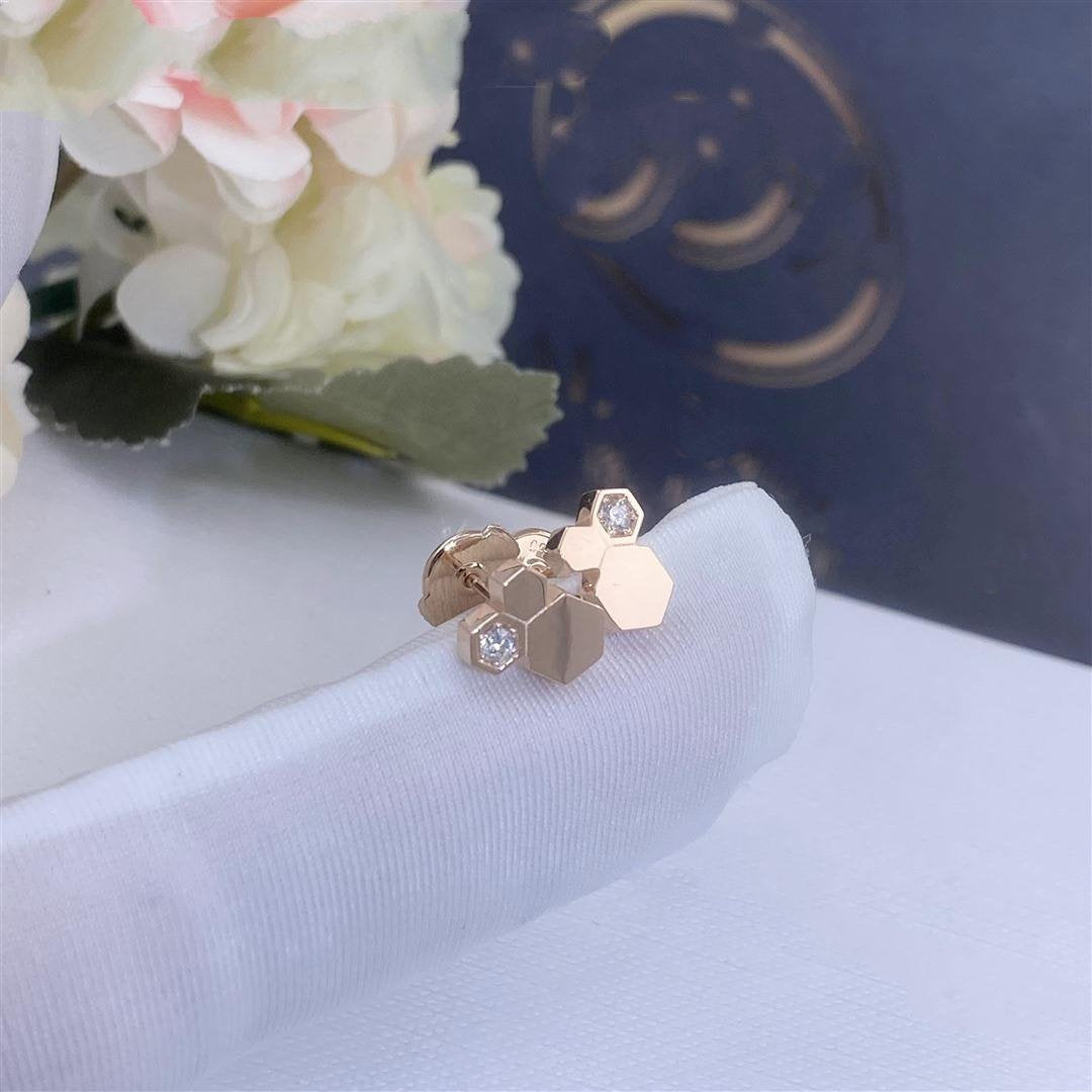 [Bijoux Regalia] BOUCLES D'OREILLES BEE LOVE OR ROSE DIAMANT