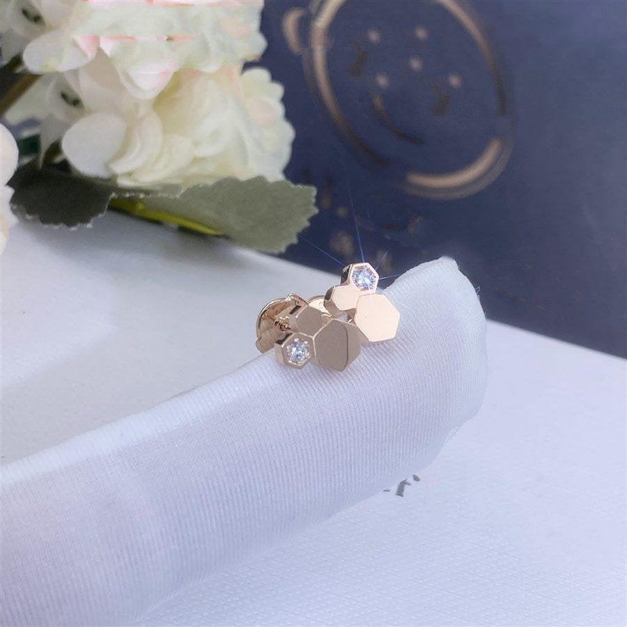 [Joyas Regalia] PENDIENTES DE ORO ROSA CON DIAMANTES BEE LOVE