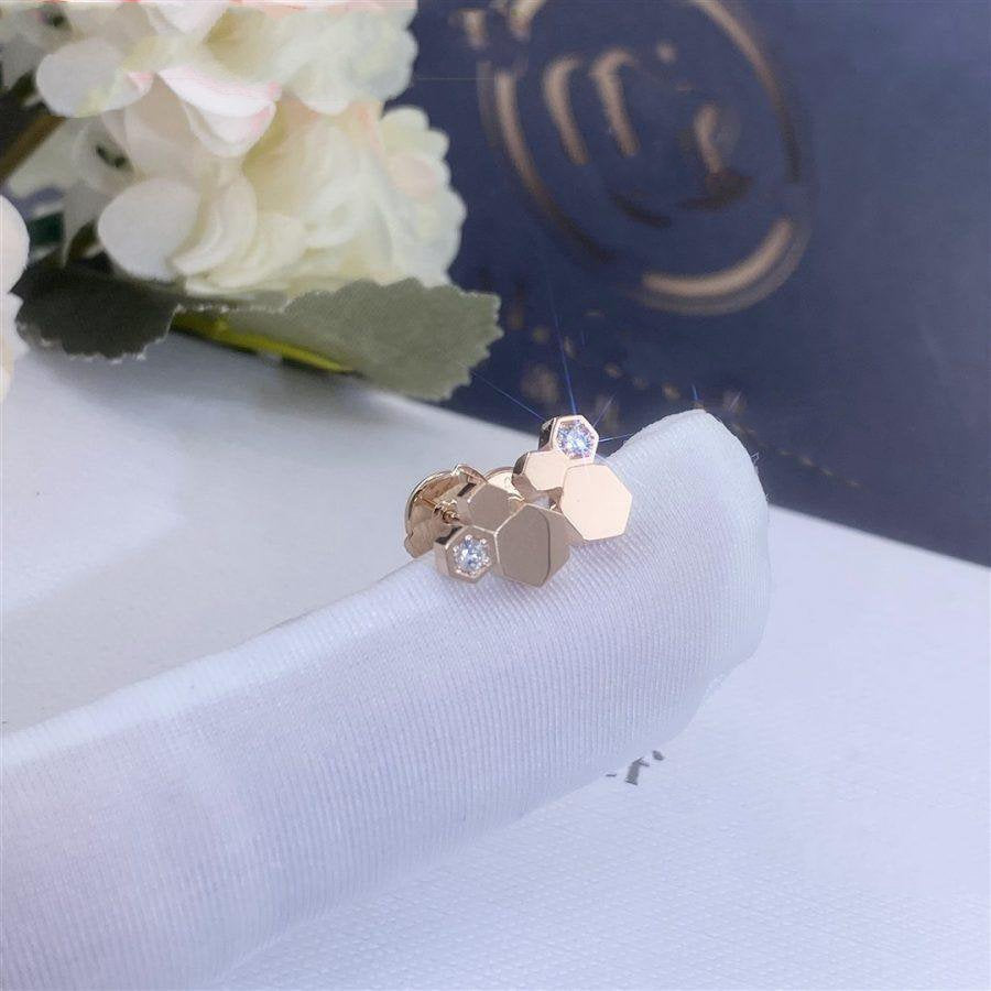 [Joyas Regalia] PENDIENTES DE ORO ROSA CON DIAMANTES BEE LOVE