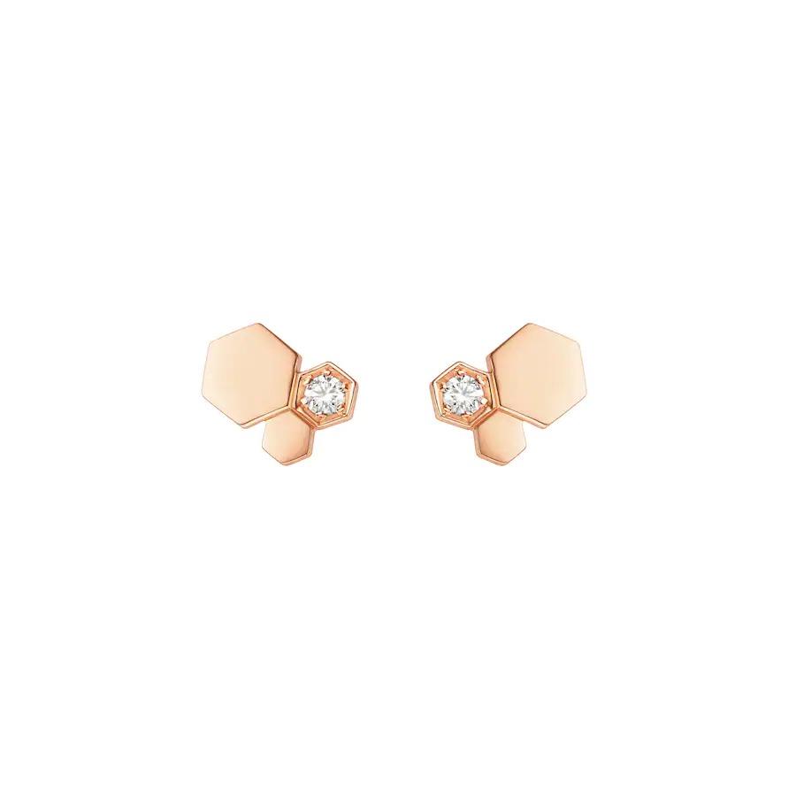 [Joyas Regalia] PENDIENTES DE ORO ROSA CON DIAMANTES BEE LOVE