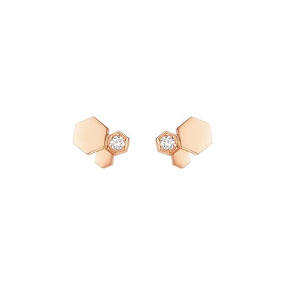 [Joyas Regalia] PENDIENTES DE ORO ROSA CON DIAMANTES BEE LOVE