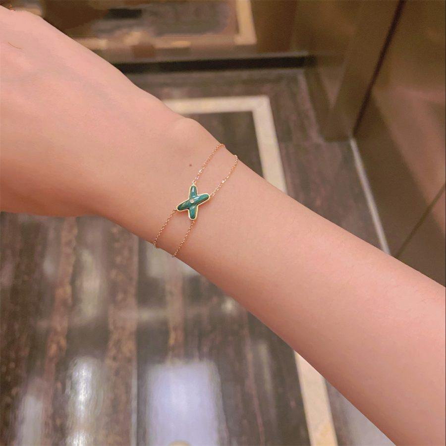 [Regalia jewelry]JEUX BRACELET MALACHITE PINK GOLD 1 DIAMOND