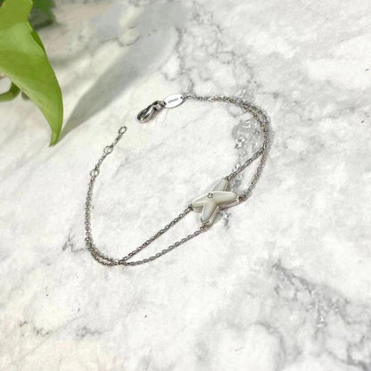 [Regalia jewelry]JEUX BRACELET WHITE MOP SILVER 1 DIAMOND