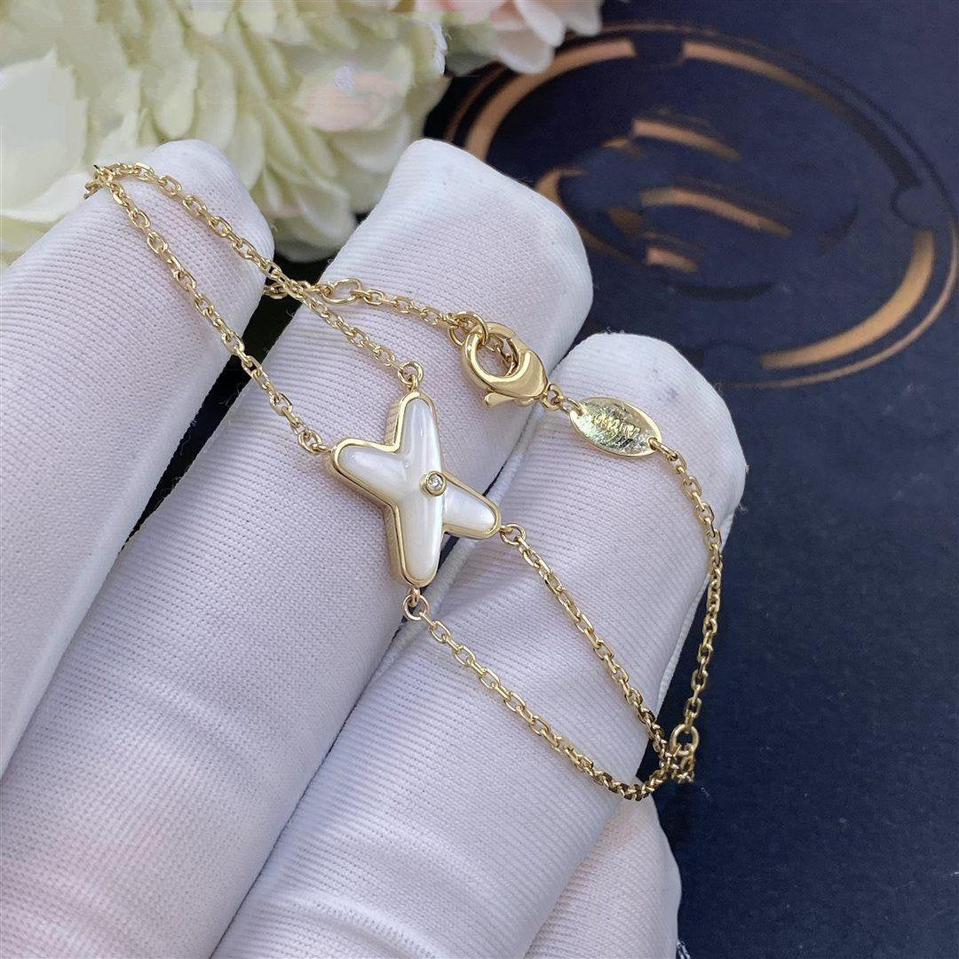 [Regalia jewelry]JEUX BRACELET WHITE MOP GOLD 1 DIAMOND