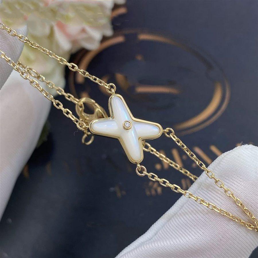 [Regalia jewelry]JEUX BRACELET WHITE MOP GOLD 1 DIAMOND