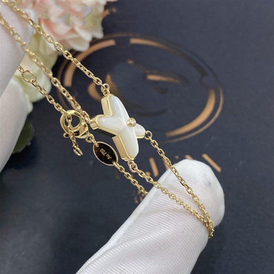 [Regalia jewelry]JEUX BRACELET WHITE MOP GOLD 1 DIAMOND