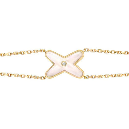 [Regalia jewelry]JEUX BRACELET WHITE MOP GOLD 1 DIAMOND