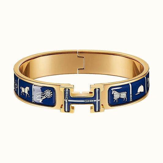 [Joyas Regalia] PULSERA H COUVERTURES AZUL OSCURO