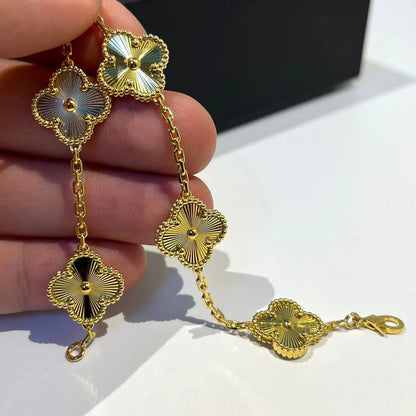 [Joyas Regalia]Pulsera láser de 5 flores de trébol 