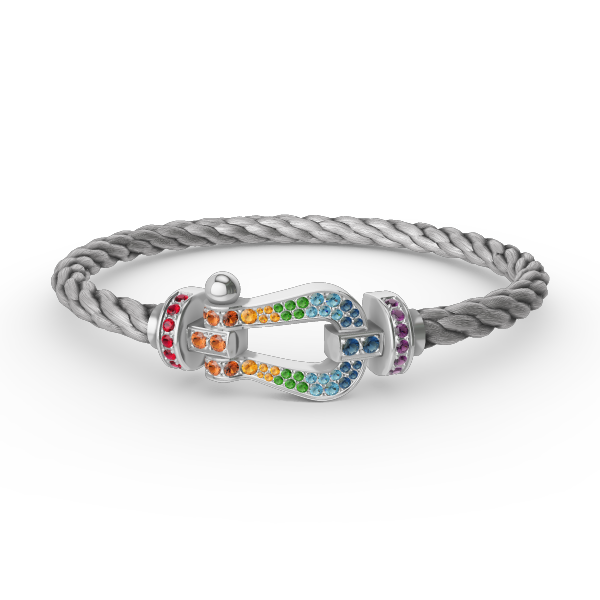 [Joyas Regalia]Pulsera FORC de diamantes de color herradura grande en plata