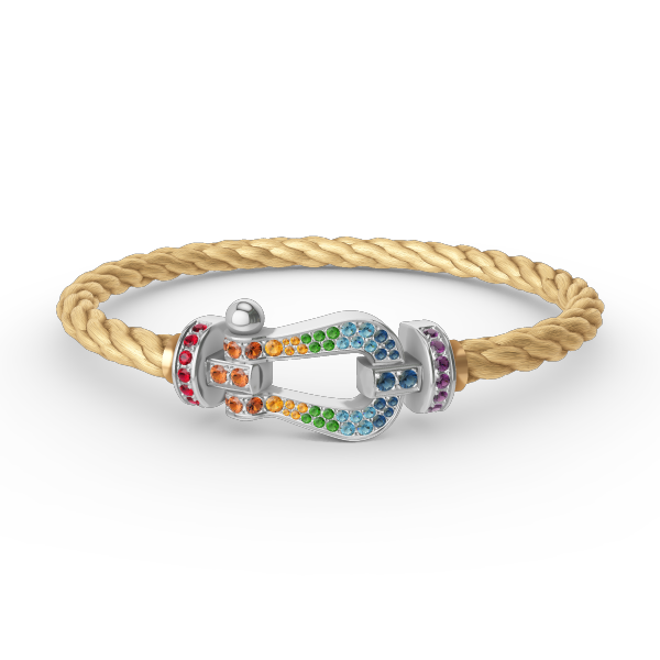 [Joyas Regalia]Pulsera FORC de diamantes de color herradura grande en plata