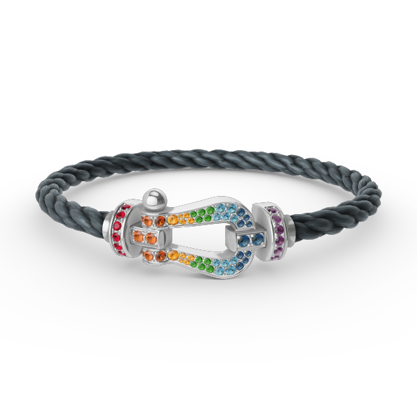 [Joyas Regalia]Pulsera FORC de diamantes de color herradura grande en plata