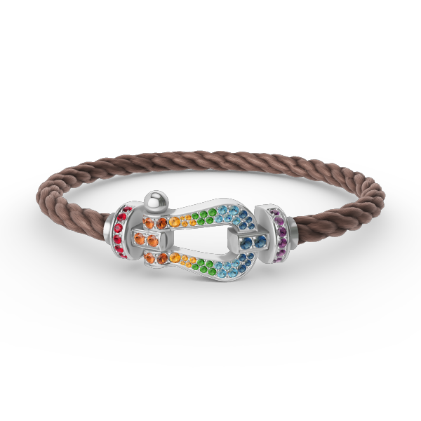 [Joyas Regalia]Pulsera FORC de diamantes de color herradura grande en plata
