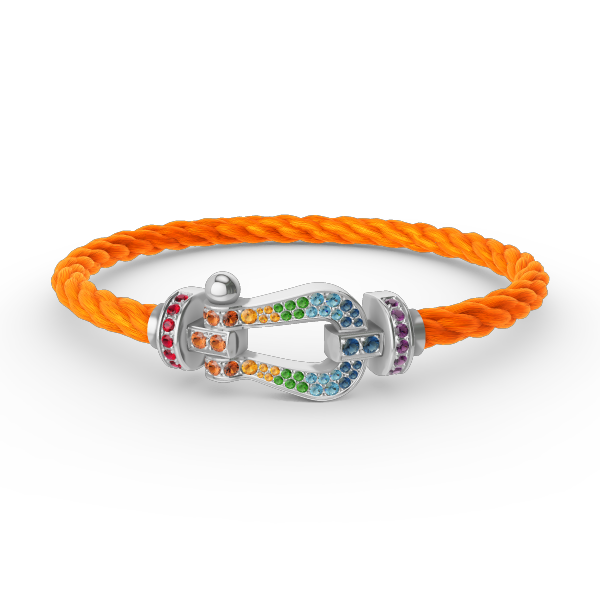 [Joyas Regalia]Pulsera FORC de diamantes de color herradura grande en plata