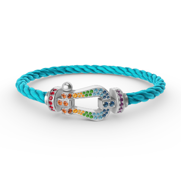 [Joyas Regalia]Pulsera FORC de diamantes de color herradura grande en plata