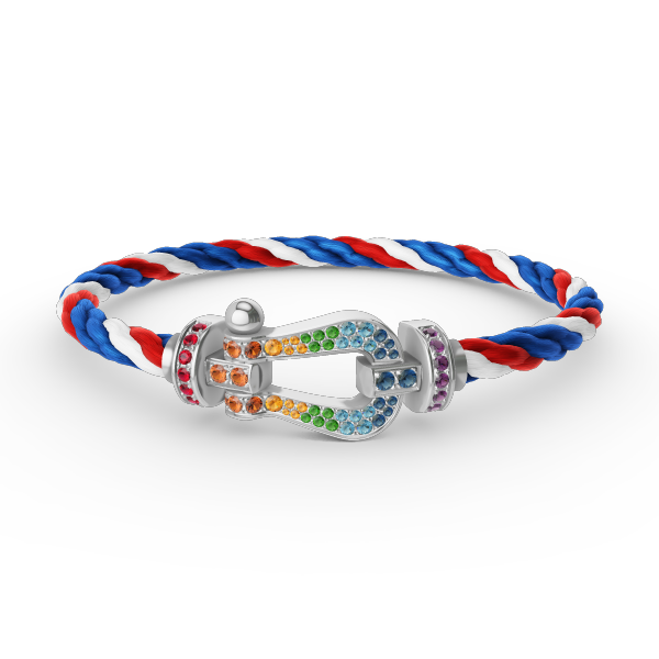 [Joyas Regalia]Pulsera FORC de diamantes de color herradura grande en plata