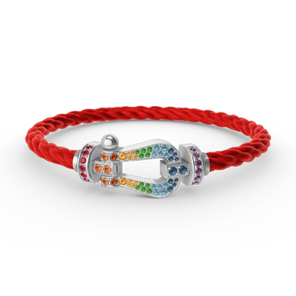 [Joyas Regalia]Pulsera FORC de diamantes de color herradura grande en plata
