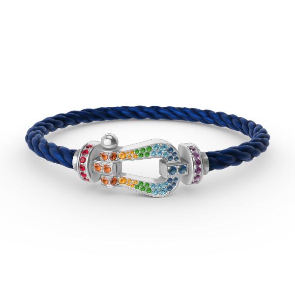 [Joyas Regalia]Pulsera FORC de diamantes de color herradura grande en plata