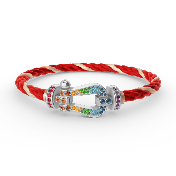 [Joyas Regalia]Pulsera FORC de diamantes de color herradura grande en plata