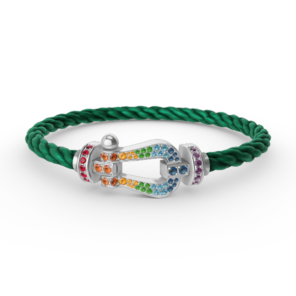 [Joyas Regalia]Pulsera FORC de diamantes de color herradura grande en plata