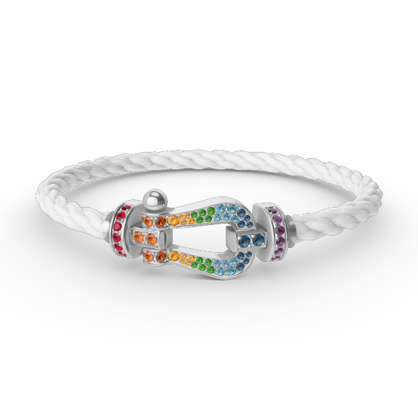 [Joyas Regalia]Pulsera FORC de diamantes de color herradura grande en plata