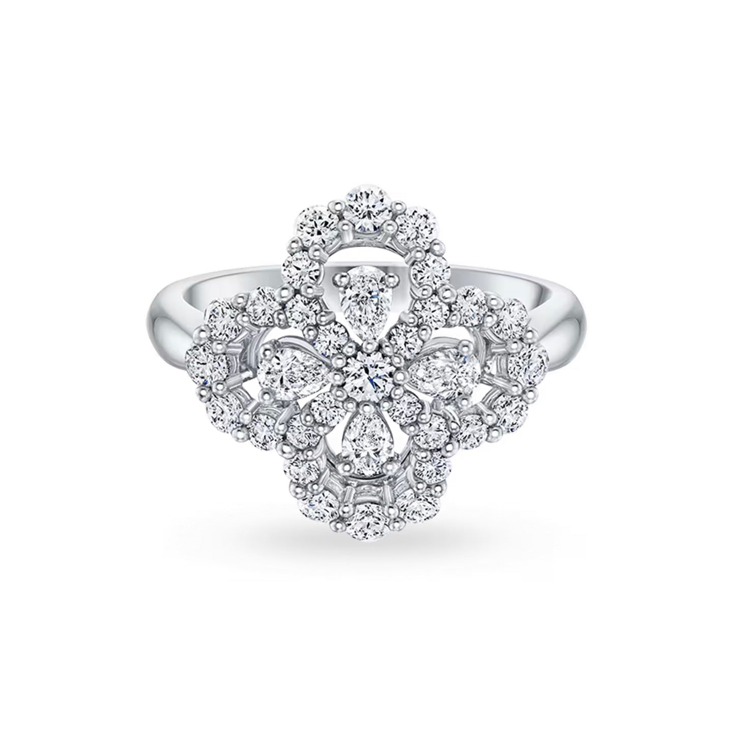 [Regalia jewelry]LOOP RING FULL MOTIF DIAMOND 16MM SILVE