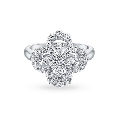 [Regalia jewelry]LOOP RING FULL MOTIF DIAMOND 16MM SILVE