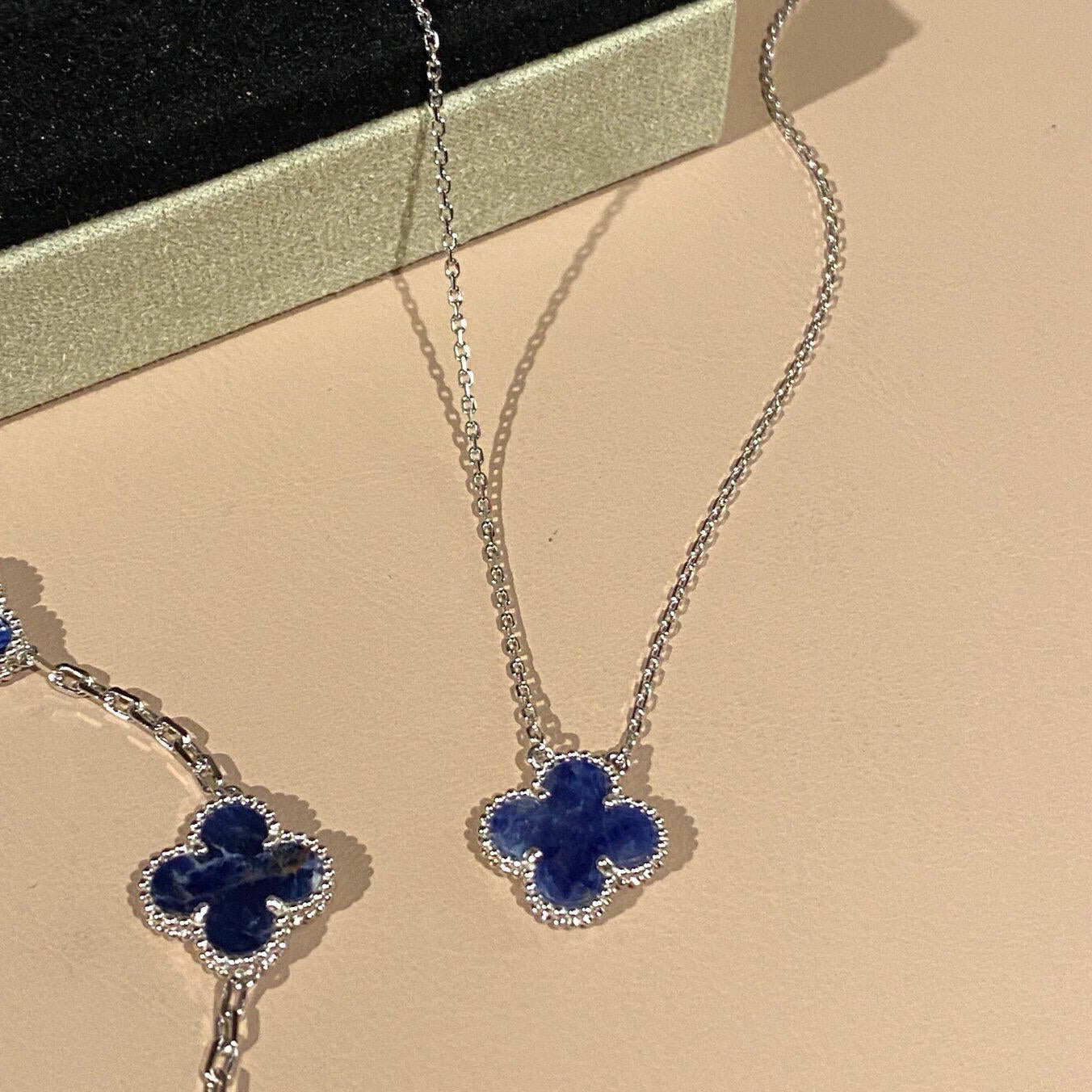 [Regalia jewelry]CLOVER 15MM PIETERSITE NECKLACE SILVER