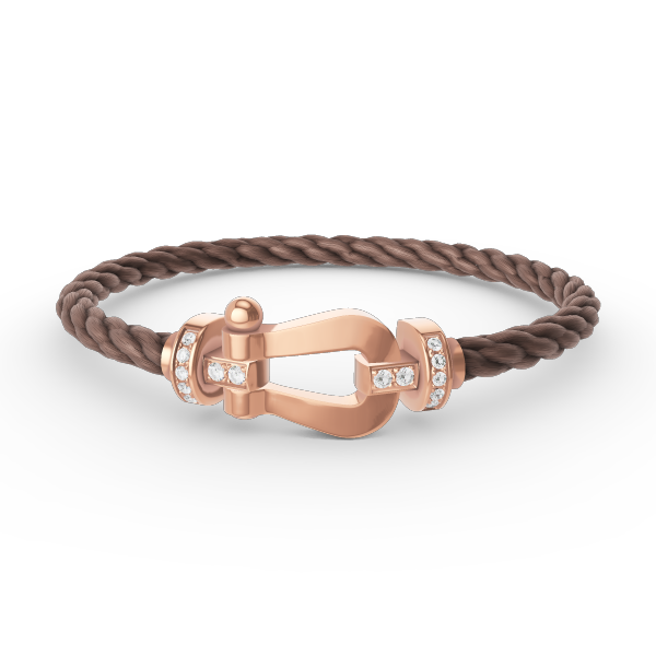 [Joyas Regalia] PULSERA FORCE DE MEDIO DIAMANTE CON HERRADURA GRANDE EN ORO ROSA
