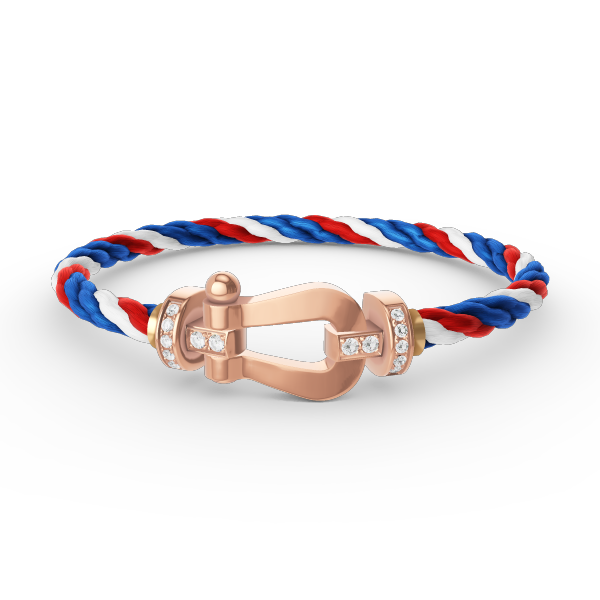 [Joyas Regalia] PULSERA FORCE DE MEDIO DIAMANTE CON HERRADURA GRANDE EN ORO ROSA