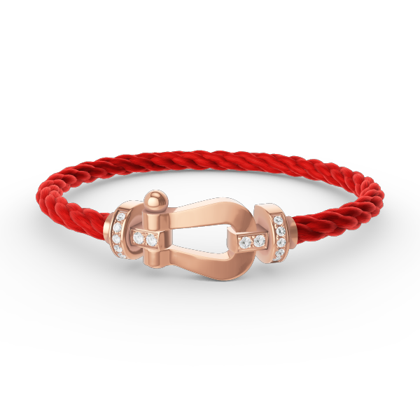 [Joyas Regalia] PULSERA FORCE DE MEDIO DIAMANTE CON HERRADURA GRANDE EN ORO ROSA