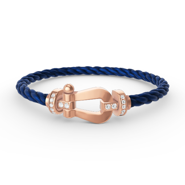 [Joyas Regalia] PULSERA FORCE DE MEDIO DIAMANTE CON HERRADURA GRANDE EN ORO ROSA