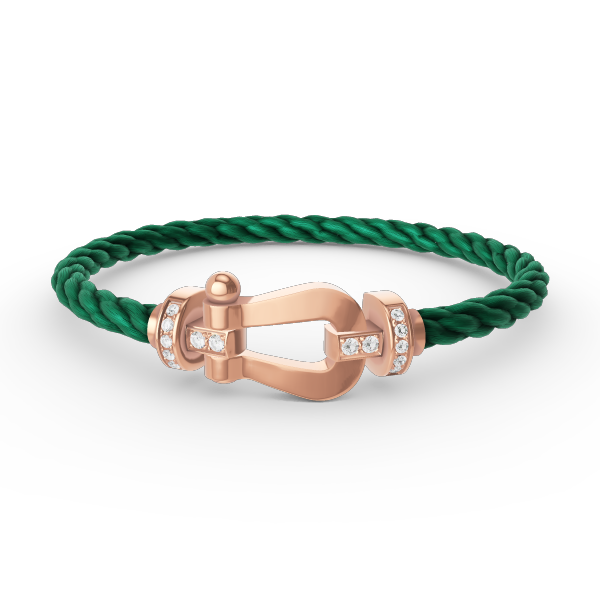 [Joyas Regalia] PULSERA FORCE DE MEDIO DIAMANTE CON HERRADURA GRANDE EN ORO ROSA