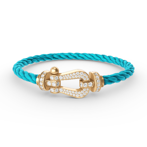 [Joyas Regalia]Pulsera de herradura grande con diamantes en oro.
