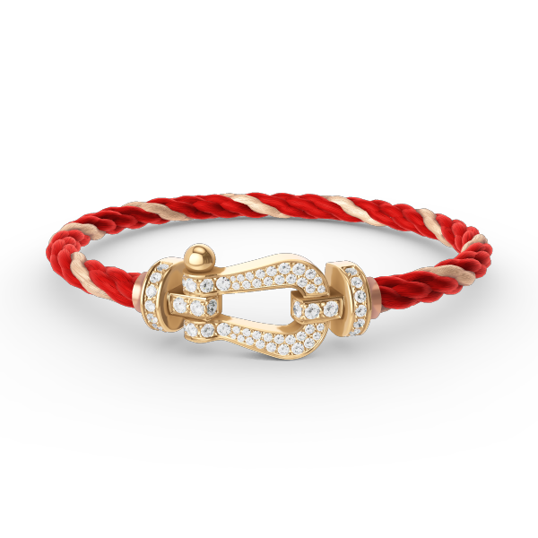 [Joyas Regalia]Pulsera de herradura grande con diamantes en oro.