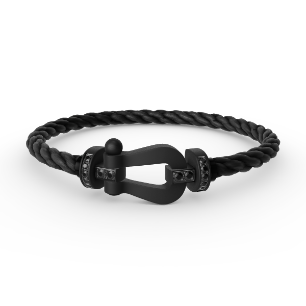 [Joyas Regalia] PULSERA SAMURAI NEGRA DE HERRADURA SERIE GRANDE FORCE