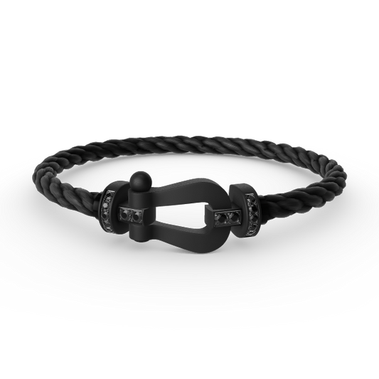 [Joyas Regalia] PULSERA SAMURAI NEGRA DE HERRADURA SERIE GRANDE FORCE