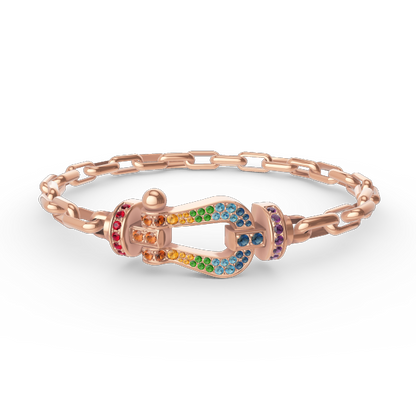 [Regalia jewelry]FORCE LARGE HORSESHOE CLASP  METAL BRACELET