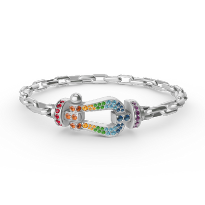 [Regalia jewelry]FORCE LARGE HORSESHOE CLASP  METAL BRACELET