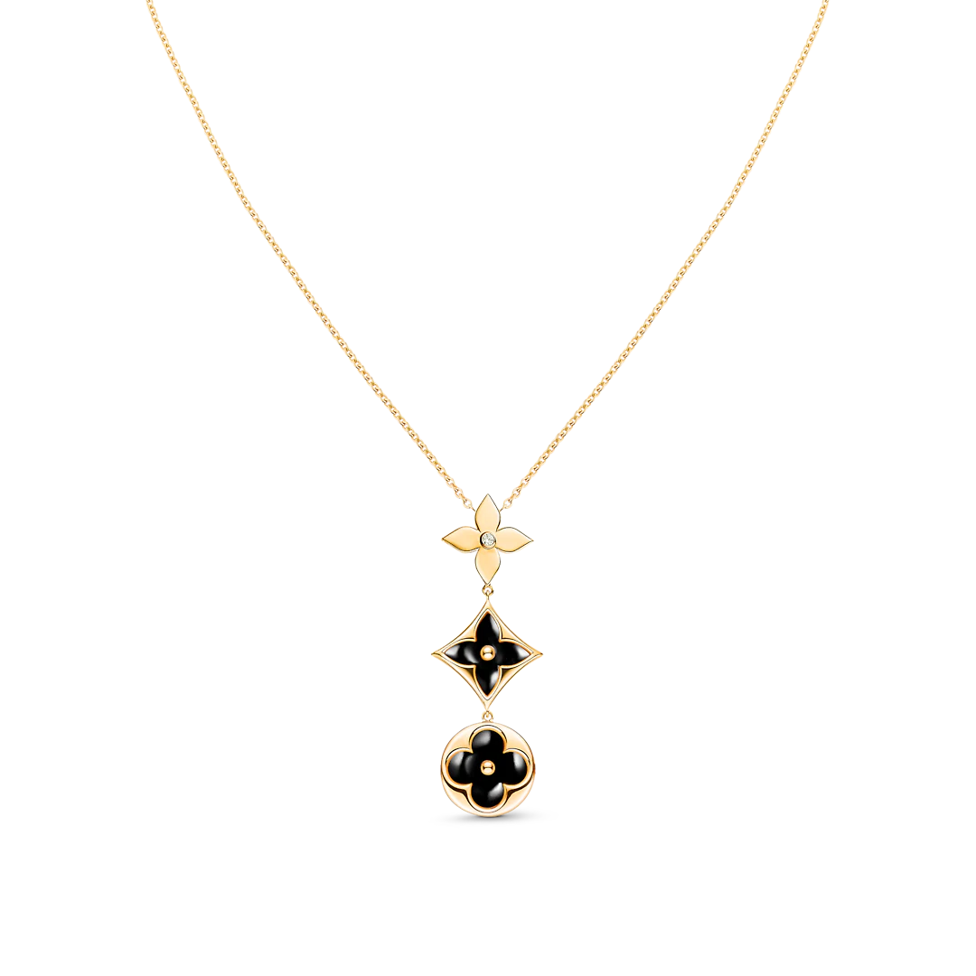 [Regalia jewelry]STAR AND SUN ONYX PINK GOLD NECKLACE