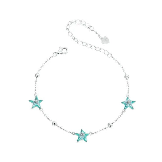 Bracelets à maillons étoile de mer dégradé bleu-vert