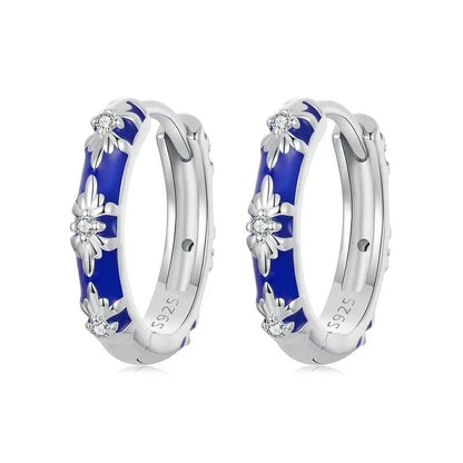 Boucles d'oreilles créoles plaquées or blanc Inifinite Love, légères, pour cartilage