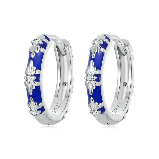 Boucles d'oreilles créoles plaquées or blanc Inifinite Love, légères, pour cartilage