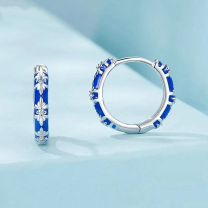 Boucles d'oreilles créoles plaquées or blanc Inifinite Love, légères, pour cartilage