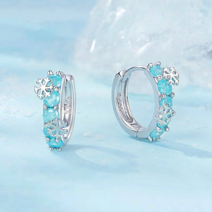 Boucles d'oreilles créoles en zircone plaqué platine Ice Flower