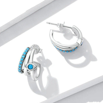 Boucles d'oreilles multicouches œil du diable
