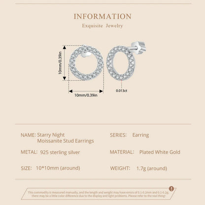 Boucles d'oreilles rondes à tige en moissanite Forever Clear