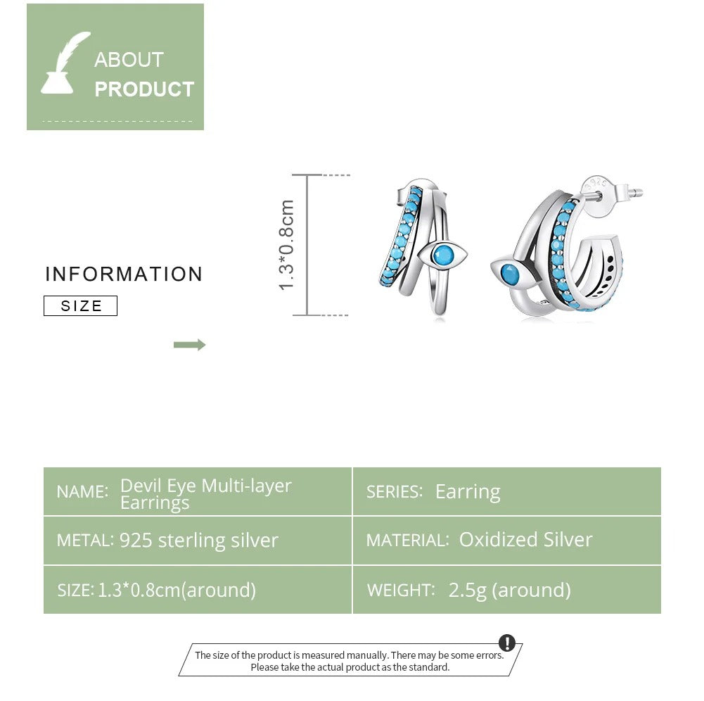 Boucles d'oreilles multicouches œil du diable