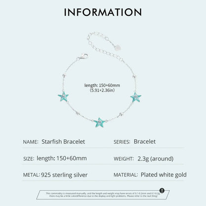 Bracelets à maillons étoile de mer dégradé bleu-vert